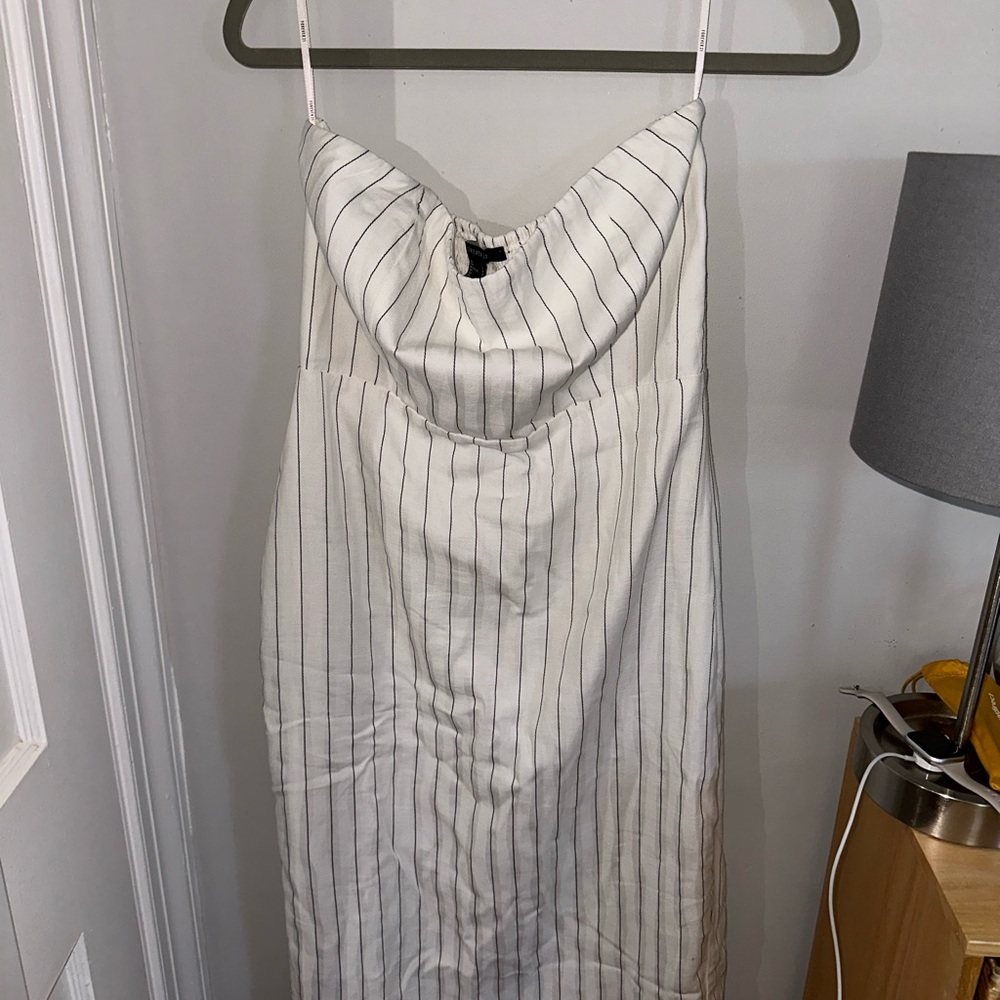 NWT Forever 21 White Striped Strapless Dress